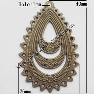Connector, Lead-free Zinc Alloy Jewelry Findings, 26x40mm Hole=1mm, Sold by Bag