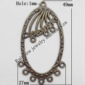 Connector, Lead-free Zinc Alloy Jewelry Findings, 27x49mm Hole=1mm, Sold by Bag