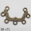 Connector, Lead-free Zinc Alloy Jewelry Findings, 27x16mm Hole=1.5mm, Sold by Bag