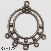Connector, Lead-free Zinc Alloy Jewelry Findings, 31x37mm Hole=1.5mm, Sold by Bag