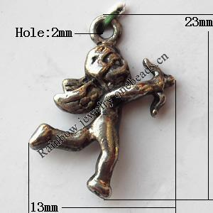 Pendant, Lead-free Zinc Alloy Jewelry Findings, Children 13x23mm Hole:2mm, Sold by Bag
