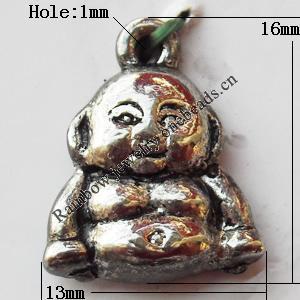 Pendant, Lead-free Zinc Alloy Jewelry Findings, Children 13x16mm Hole:1mm, Sold by Bag