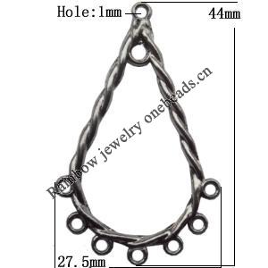 Connector, Lead-free Zinc Alloy Jewelry Findings, 27.5x44mm Hole=1mm, Sold by Bag