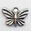 Pendant, Lead-free Zinc Alloy Jewelry Findings, Butterfly 15x12mm Hole:2mm, Sold by Bag
