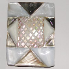 Shell (with Resin)pendant, Handmade Rectangle 65x49mm Hole:1.5mm Sold by Bag