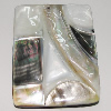 Shell (with Resin)pendant, Handmade Rectangle 60x49mm Hole:1.5mm Sold by Bag