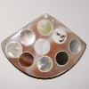 Shell (with Resin)pendant, Handmade Sector 46x68mm Sold by Bag