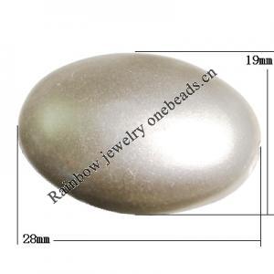 Acrylic Beads，Flat Oval 28x19mm, Sold by Bag