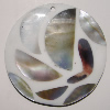 Shell (with Resin)pendant, Handmade Flat Round 50mm Sold by Bag