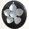 Shell (with Resin)pendant, Handmade Flat Round 55mm Sold by Bag