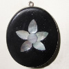 Shell (with Resin)pendant, Handmade Flat Oval 48x41mm Sold by Bag