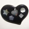 Shell (with Resin)pendant, Handmade Heart 34x50mm Sold by Bag