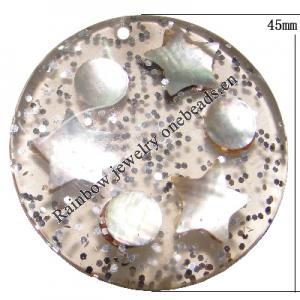 Shell pendant, Flat Round 45mm Sold by Bag