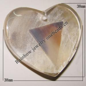 Shell pendant, Heart 38mm Sold by Bag