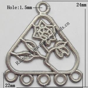 Connector, Lead-free Zinc Alloy Jewelry Findings, 22x24mm Hole=1.5mm, Sold by Bag