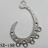 Connector, Lead-free Zinc Alloy Jewelry Findings, 29x43mm Hole=1.2mm, Sold by Bag
