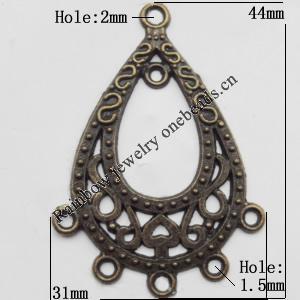 Connector, Lead-free Zinc Alloy Jewelry Findings, 31x44mm Hole=2mm,1.5mm, Sold by Bag