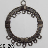 Connector, Lead-free Zinc Alloy Jewelry Findings, 33x43mm Hole=3mm,1mm, Sold by Bag