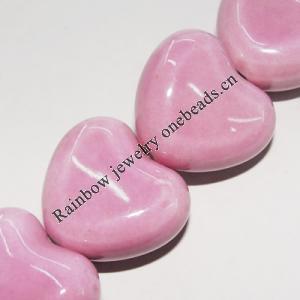 Ceramics Jewelry Beads, Heart 18x20mm Hole:3mm, Sold by Group