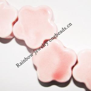 Ceramics Jewelry Beads, Flower 23mm Hole:3mm, Sold by Group