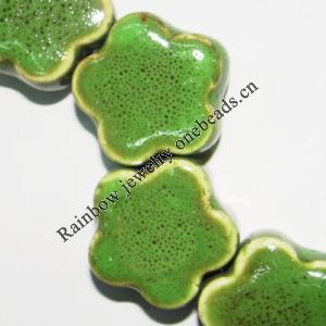 Ceramics Jewelry Beads, Flower 23mm Hole:3mm, Sold by Group
