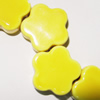 Ceramics Jewelry Beads, Flower 23mm Hole:3mm, Sold by Group