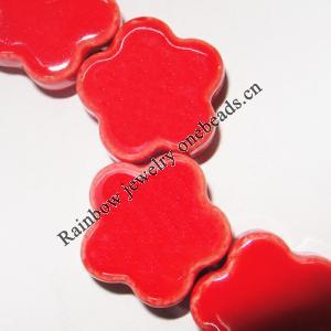 Ceramics Jewelry Beads, Flower 23mm Hole:3mm, Sold by Group