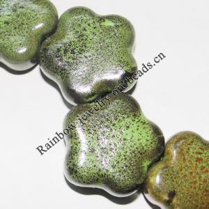 Ceramics Jewelry Beads, Flower 23mm Hole:3mm, Sold by Group