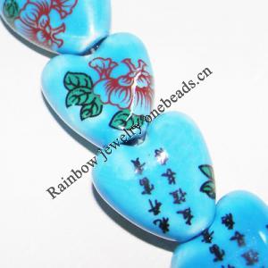 Ceramics Jewelry Beads, Heart 15x15mm, Sold by Group