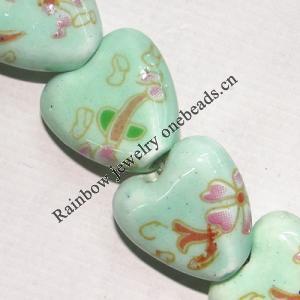 Ceramics Jewelry Beads, Heart 15x15mm, Sold by Group