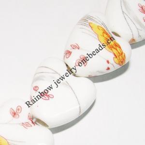 Ceramics Jewelry Beads, Heart 15x15mm, Sold by Group