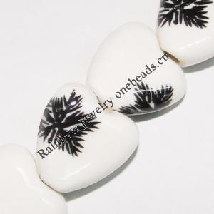 Ceramics Jewelry Beads, Heart 15x15mm, Sold by Group