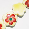 Ceramics Jewelry Beads, Flower 15mm Hole:3mm, Sold by Group