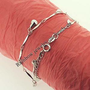 Sterling Silver European style Bracelets, Length:7.09inch, Sold by PC