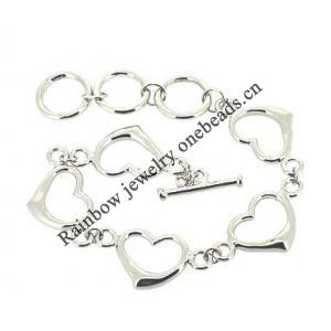 Sterling Silver European style Bracelets, Length:7.09inch, Sold by PC