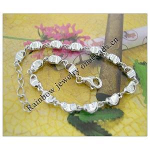 Sterling Silver European style Bracelets, Length:7.09inch, Sold by PC