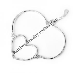 Sterling Silver European style Bracelets, Length:7.9inch, Sold by PC