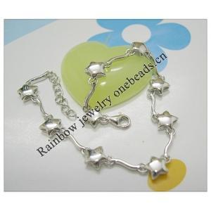 Sterling Silver European style Bracelets, Length:7.5inch, Sold by PC