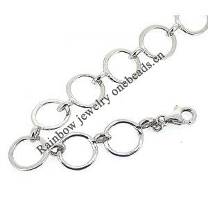 Sterling Silver European style Bracelets, Length:7.09inch, Sold by PC