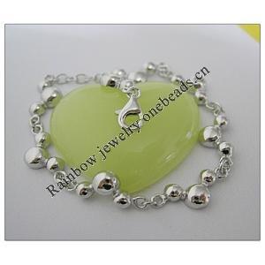 Sterling Silver European style Bracelets, Length:7.09inch, Sold by PC