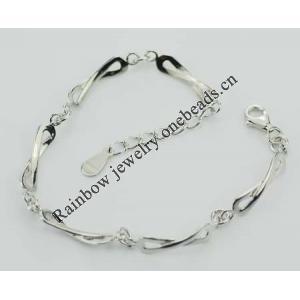Sterling Silver European style Bracelets, Length:6.7inch, Sold by PC