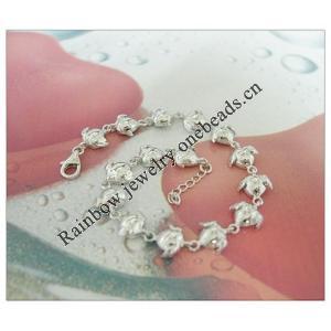 Sterling Silver European style Bracelets, Length:7.09inch, Sold by PC