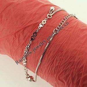 Sterling Silver European style Bracelets, Length:7.09inch, Sold by PC