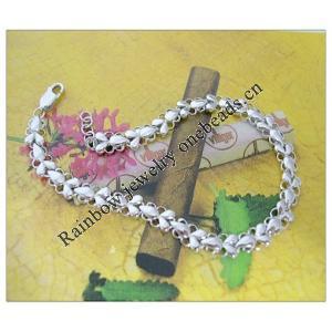 Sterling Silver European style Bracelets, Length:7.09inch, Sold by PC