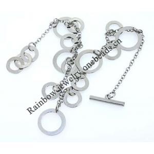 Sterling Silver European style Bracelets, Length:7.09inch, Sold by PC