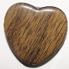 Imitate Wood Acrylic Beads, Flat Heart 30mm Sold by Bag