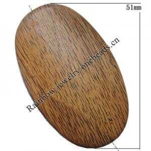 Imitate Wood Acrylic Beads, Flat Round 51x31mm Sold by Bag