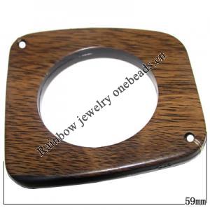 Imitate Wood Acrylic Connector, 59mm  Sold by Bag