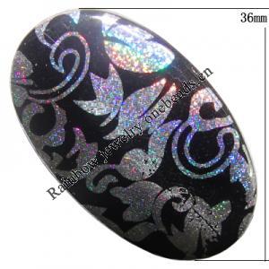 Painted Spray-paint Hardening Acrylic Beads, Flat Oval 36x23mm Sold by Bag
