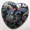 Painted Spray-paint Hardening Acrylic Beads, Flat Heart 30x30mm Hole:2mm Sold by Bag